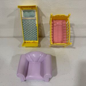 Vintage My Little Pony Dollhouse Furniture Nursery Set Chair Crib Bed